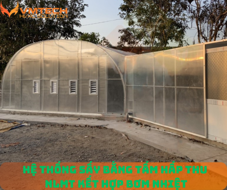 HỆ THỐNG SẤY BẰNG  TẤM NĂNG LƯỢNG MẶT TRỜI – TIẾT KIỆM 70% ĐIỆN NĂNG TIÊU THỤ KHI SẤY