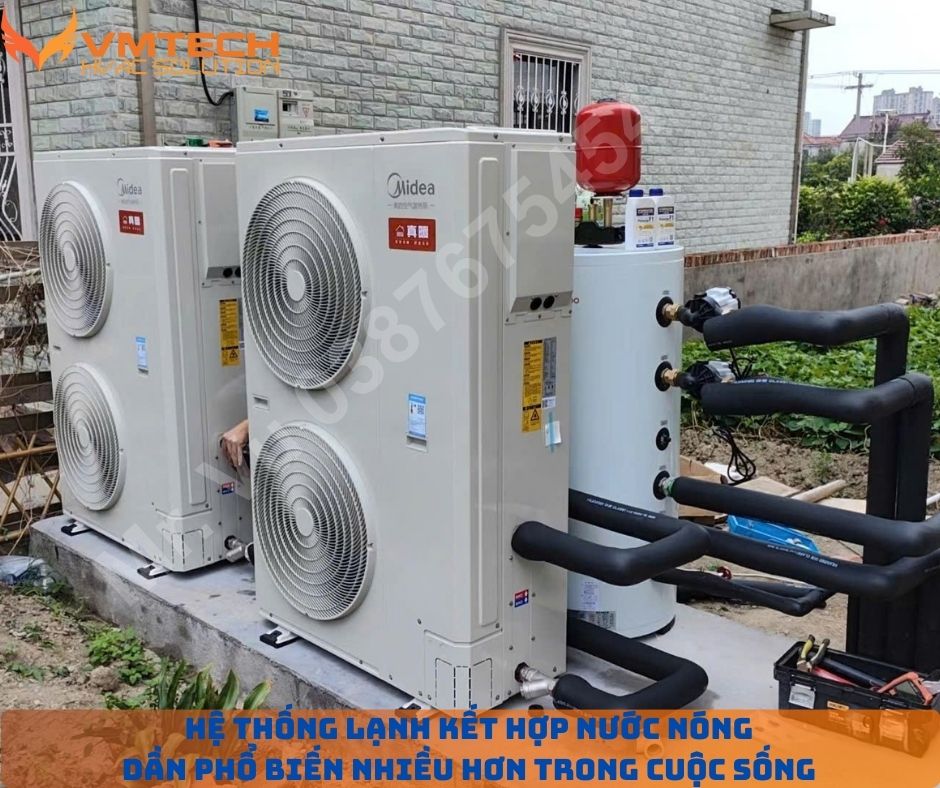 HÌNH 1: MÁY LẠNH TÍCH HỢP NƯỚC NÓNG CỦA VMTECH