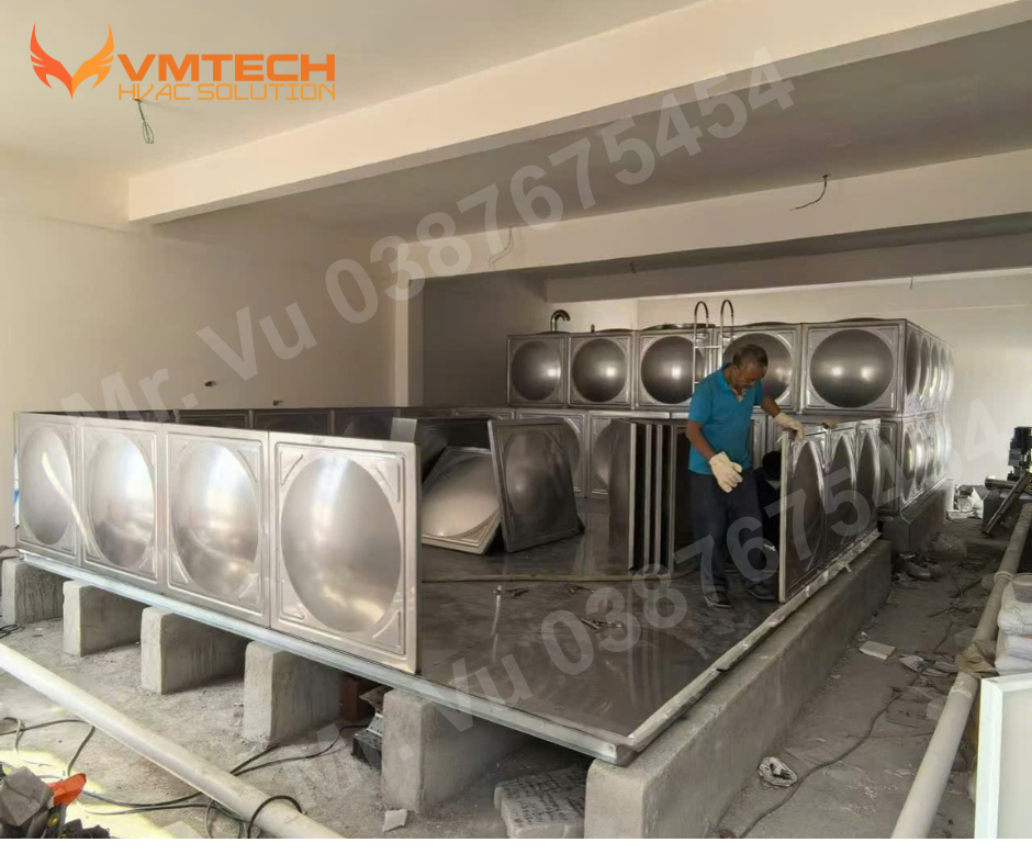 HÌNH 2: HÌNH ẢNH THI CÔNG HỆ THỐNG BƠM NHIỆT NƯỚC NÓNG