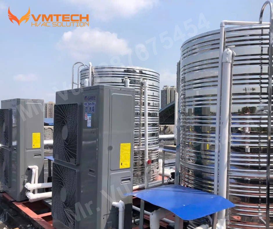 HÌNH 1: HỆ THỐNG BƠM NHIỆT NƯỚC NÓNG CHO KHÁCH SẠN